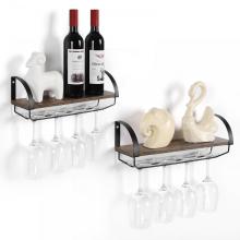 Wall Mounted Wine Racks with Wine Glasses Holder