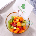 Many Shaped Metal Fruit Fork With Card Holder