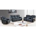 Brown Bonded Leather 2 Double Glider Reclining Loveseat with Center Console