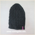 Unisex Grey Knit Pattern Cable Beanie