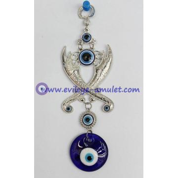 Turkish Evil Eye Hamsa Pendant Zulfiqar crossed swords machete wall home decoration