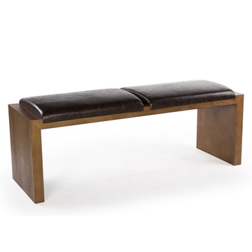 Stilvolle Holz Leder Restaurant Love Seat Sofa Bank