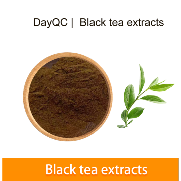 Extrato instantâneo de chá preto em pó preto