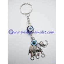 Alloy elephant evil eye keychain cheap wholesale