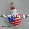 USA flag shape lampwork perfume bottle