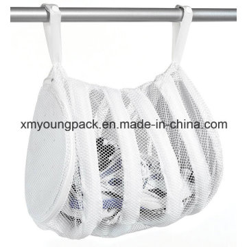 White Nylon Mesh Sneaker Laundry Wash Bag