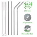 Stainless Steel Drinking Reusable Straw With Cleaning Brush