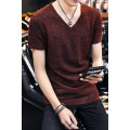 Rib Neck Short Sleeves Men T Shirt