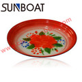 Round Flored Enamel Pie Dish/Snack Plate