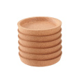 Cup Mat Natural Wooden Coasters Red redondo en blanco