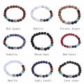 7 Chakra Gemstone Bouddhisme et Bouddha alliage Bracelet en cristal