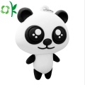 Porte-clés en métal de PVC de PVC doux de silicone de Panda 3D