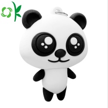 Customizd 3D Panda Silicone PVC suave llavero de metal