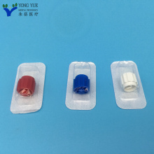 white blue red luer lock stopper