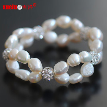 Cheap Pretty Double Baroque Pearl Bracelets for Women (E150055)