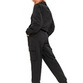 Ladies Stretch Black Casual Cargo Pants Customized