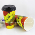 Taza de papel biodegradable impresa personalizada