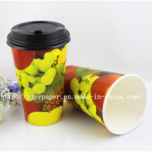 Taza de papel biodegradable impresa personalizada