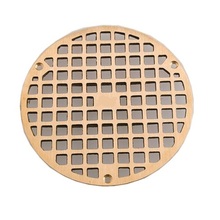 Brass Floor Drain Grate, W/Screws, Size 7-9/16 in