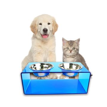 Crystal Two Bowls Dog Feeder For Pet Bowl