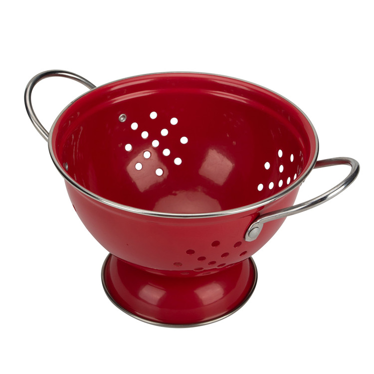 Hollow-Out Vegetable&Fruit Enamel Colander with Double Layer
