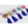 Greece multicolor oval evil eye keychain, multicolor resin evil eye beads