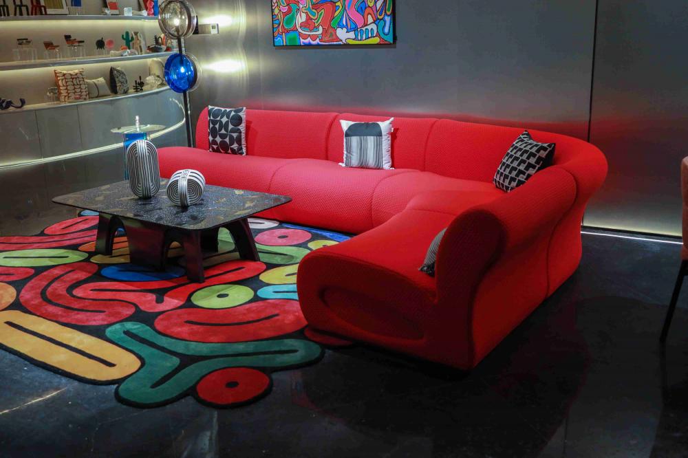 Vibrant Red Sectional Sofa with Modern Design Vibrant Red Sectional Sofa with Modern Design