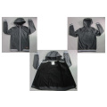 Yj-1068 Hommes Hommes Noir Imperméable respirant Microfleece Hooded Softshell Jacket