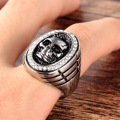 Titanium steel non-mainstream diamond jewelry skull ring