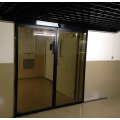 Magnetic automatic sliding door with glass