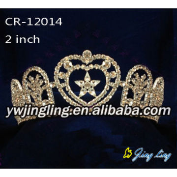 Gold Plated Rhinestone Star Patriotic Crown Pageant Tiaras