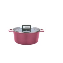 Die-casting Aluminum Soup Pot With Glass Lid