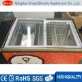 Flat Glass Door Display Chest Freezer, Ice Cream Freezer