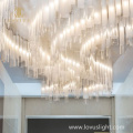 Low power villa elevator chandelier large luxury acrylic wrought iron led chandelier
