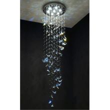 Decorated Crystal Butterfly Spiral Staircase Chandelier