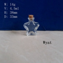 5ml Five-Pointed Star Glass Wishing Bottle Mini Glass Bottle