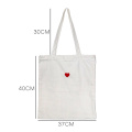 Sac en toile Love Embroidery Patch Sac à main Coeur rouge