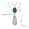 Double Layered Natural Crystal Points Waterdrop Necklace