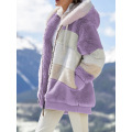 Damen Winter Fuzzy Fleece Jacke Kapuze