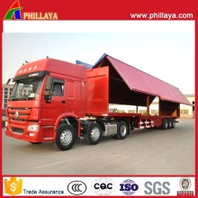 Steel Box Van Hydraulic Side Wing Open Truck Semi Trailer