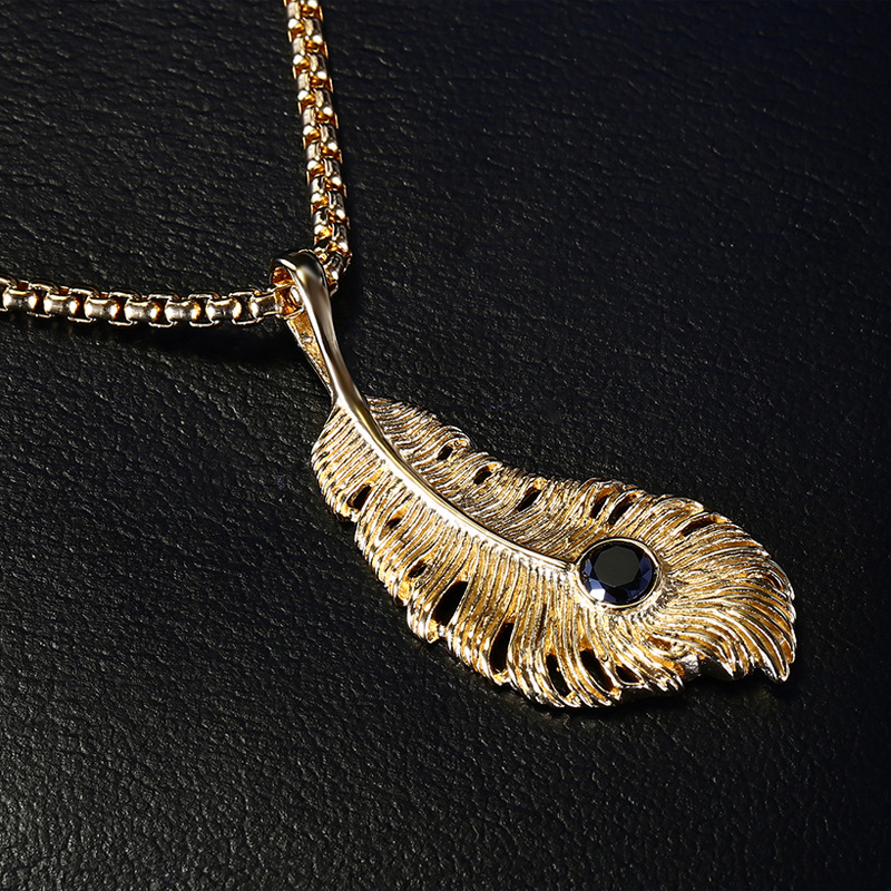 Hot Fashion Original Stainless Steel Casting Feather Pendant