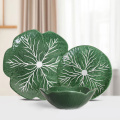 Assiette de chou vert Petal Ceramic Table Varelle