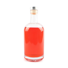 Round 750ml Glass Vodka Liquor Bottle with Cork