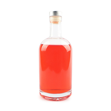 Runde 750 ml Glaswodka -Spirituosenflasche mit Korken