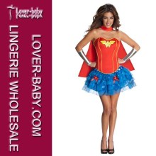 Sexy Frau Wonder Supergirl Super Helden Kostüm (L15235)