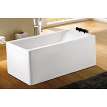 Vertical Rectangle Simple Freestanding Bathtub with Pillow