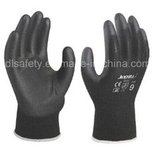 Black Nylon Work Glove with Black PU (PN8119)