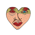 Emblema de esmalte duro com brilho personalizado em forma de coração
