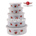 204D 5PCS New Style Enamel Bowl Storage Bowls with Beautiful Decal