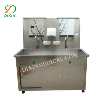 hospital surgical scrub sink station with two taps